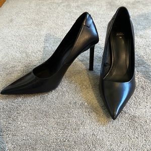 Zara leather black heels size 38 (size 7.5)